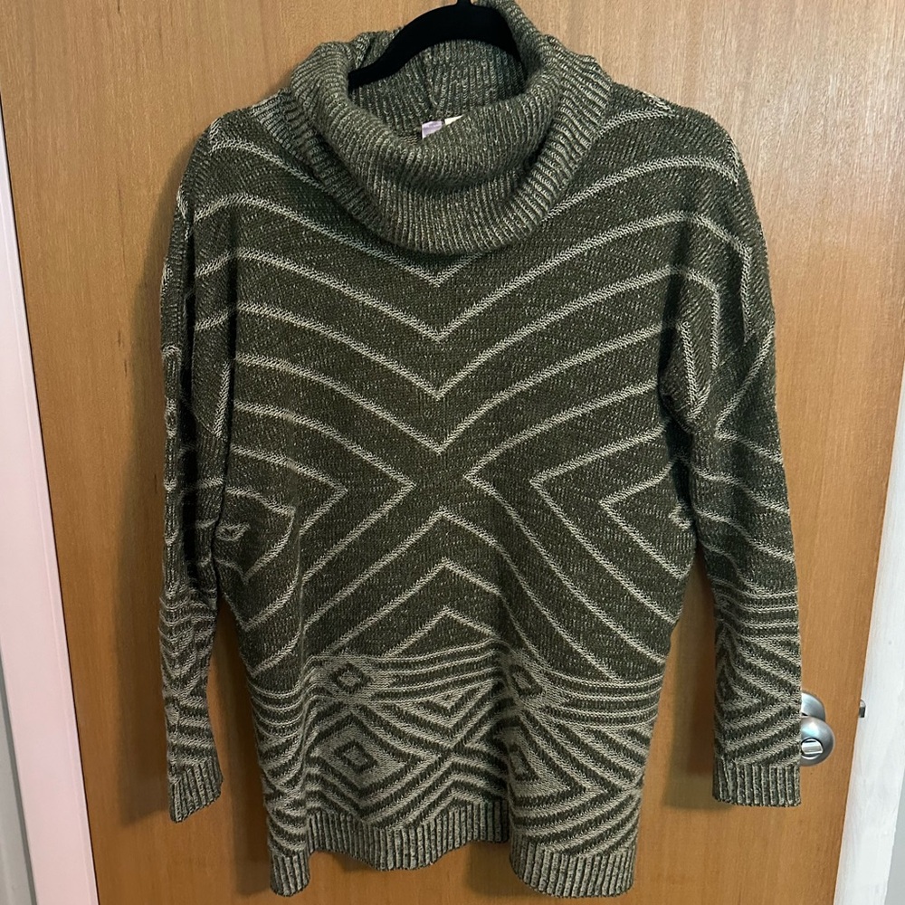 Alya Boho Cowl Neck Tunic Sweater